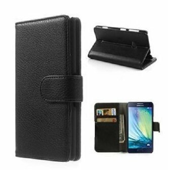 Samsung A3 2015 Hoesje Met Pasjeshouder Bookcase Zwart