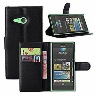 Nokia Lumia 730 735 Hoesje Met Pasjeshouder Bookcase Zwart