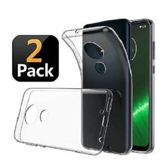 Motorola Moto G7 Plus Hoesje Siliconen TPU Transparant 2 STUKS