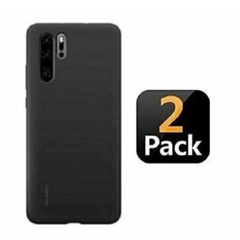 Huawei P30 Pro Hoesje Siliconen TPU Zwart 2 STUKS