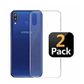 Samsung M20 Hoesje Siliconen TPU Transparant 2 STUKS