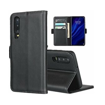 Huawei P30 Hoesje Met Pasjeshouder Bookcase Zwart