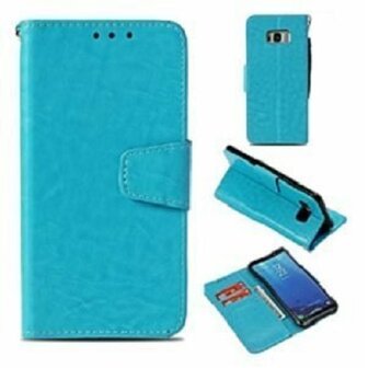 Samsung S8 PLUS Hoesje Met Pasjeshouder Bookcase Turquoise
