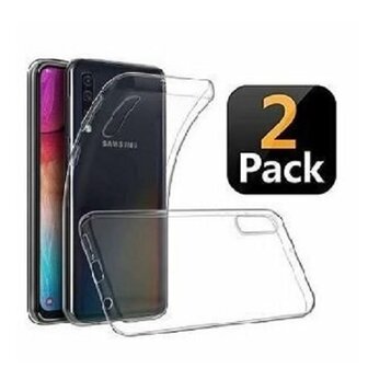 Samsung A70 Hoesje Siliconen TPU Transparant 2 STUKS