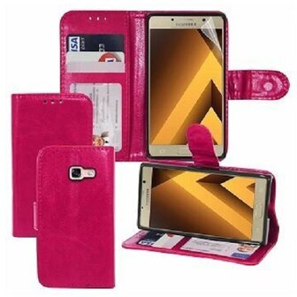 Samsung A3 2017 Hoesje Met Pasjeshouder Bookcase Roze