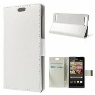 Huawei G6 4G LTE Hoesje Met Pasjeshouder Bookcase Wit