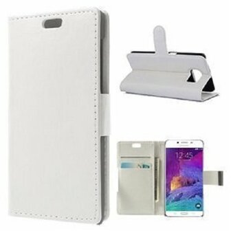 Samsung S6 Hoesje Met Pasjeshouder Bookcase Wit