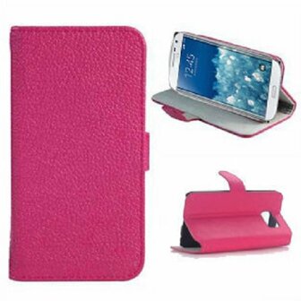 Samsung S6 EDGE Hoesje Met Pasjeshouder Bookcase Roze