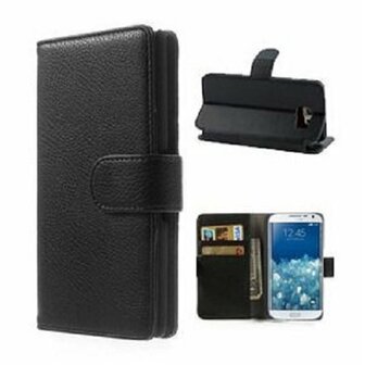 Samsung S6 EDGE Hoesje Met Pasjeshouder Bookcase Zwart