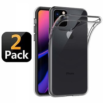 iPhone 11 Pro Hoesje TPU Siliconen Transparant 2 STUKS