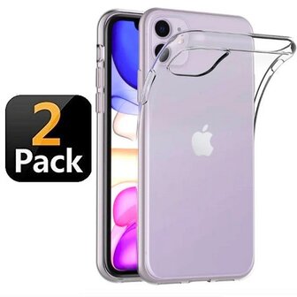 iPhone 11 Hoesje TPU Siliconen Transparant 2 STUKS