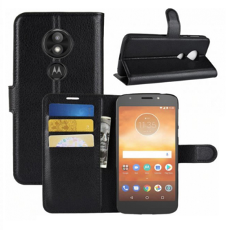 Motorola Moto E5 Play Hoesje Met Pasjeshouder Bookcase Zwart