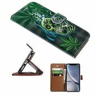 iPhone XR Hoesje Met Pasjeshouder Bookcase Cannabis
