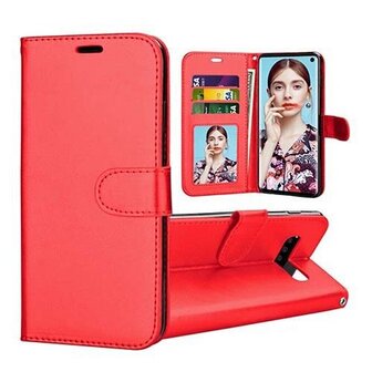 Samsung S10 Hoesje Met Pasjeshouder Bookcase Rood