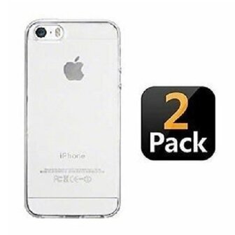 iPhone 5 5s SE Hoesje Siliconen TPU Transparant 2 STUKS