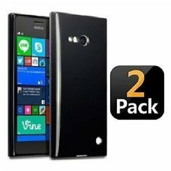 Nokia Lumia 730 735 Hoesje Siliconen TPU Zwart 2 STUKS