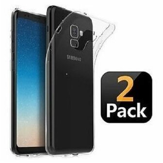 Samsung A8 2018 Hoesje Siliconen TPU Transparant 2 STUKS