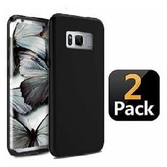 Samsung S8 Hoesje Siliconen TPU Zwart 2 STUKS