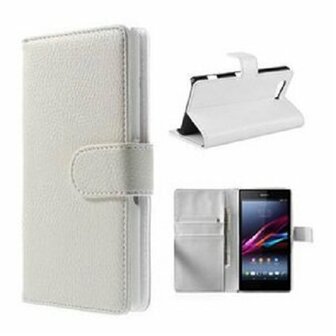 Sony Xperia Z4 Hoesje Met Pasjeshouder Bookcase Wit