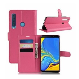 Samsung A9 2018 Hoesje Met Pasjeshouder Bookcase Roze