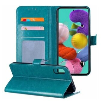 Samsung M20 Hoesje Met Pasjeshouder Bookcase Turquoise