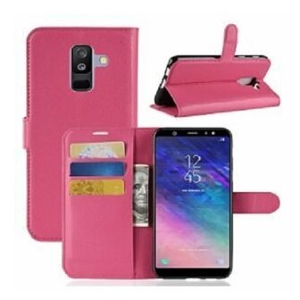 Samsung A6 Plus Hoesje Met Pasjeshouder Bookcase Roze