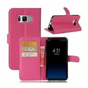 Samsung S8 PLUS Hoesje Met Pasjeshouder Bookcase Roze