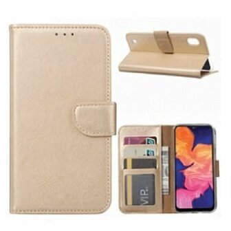 Samsung A10 Hoesje Met Pasjeshouder Bookcase Goud