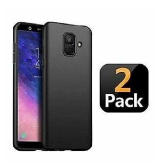 Samsung J4 Plus Hoesje Siliconen TPU Zwart 2 STUKS