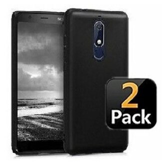 Nokia 5.1 Hoesje Siliconen TPU Zwart 2 STUKS