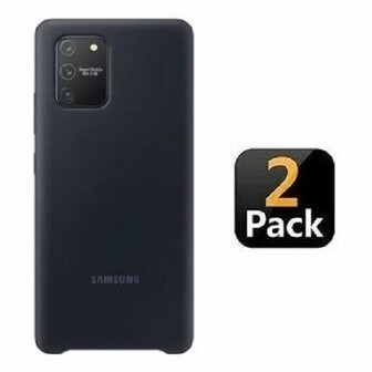 Samsung Galaxy S10 Lite Hoesje Siliconen TPU Zwart 2 STUKS