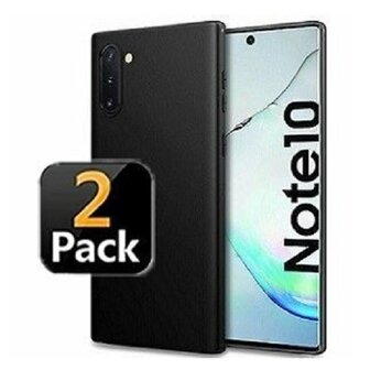 Samsung Note 10 PLUS Hoesje Siliconen TPU Zwart 2 STUKS