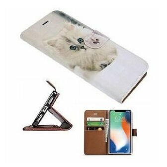 iPhone X Hoesje Met Pasjeshouder Bookcase Poes