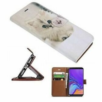 Samsung A9 2018 Hoesje Met Pasjeshouder Bookcase Poes