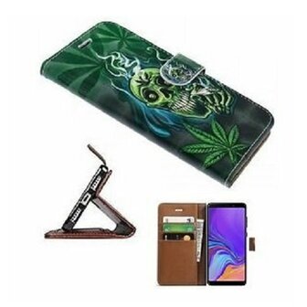 Samsung A9 2018 Hoesje Met Pasjeshouder Bookcase Cannabis