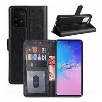 Samsung S10 Lite Hoesje Met Pasjeshouder Bookcase Zwart