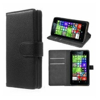 Microsoft Lumia 532 Hoesje Met Pasjeshouder Bookcase Zwart