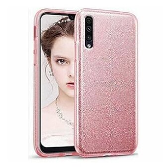 Samsung A50 Siliconen Glitter Hoesje Roze