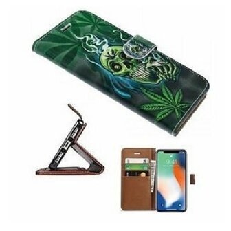 iPhone XS Max Hoesje Met Pasjeshouder Bookcase Cannabis