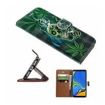 Samsung A7 2018 Hoesje Met Pasjeshouder Bookcase Cannabis