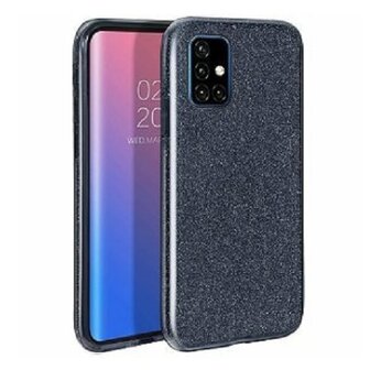 Samsung A51 Siliconen Glitter Hoesje Zwart