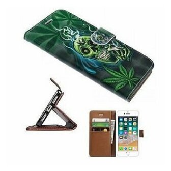 iPhone 8 Hoesje Met Pasjeshouder Bookcase Cannabis