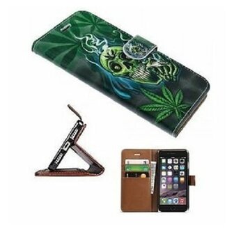 iPhone 6 Hoesje Met Pasjeshouder Bookcase Cannabis