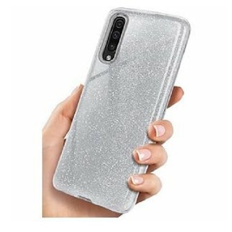 Samsung A50 Siliconen Glitter Hoesje Zilver