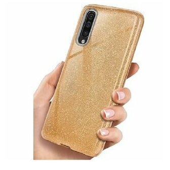 Samsung A50 Siliconen Glitter Hoesje Goud