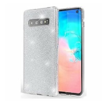 Samsung S10 Siliconen Glitter Hoesje Zilver