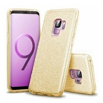 Samsung S9 PLUS Siliconen Glitter Hoesje Goud