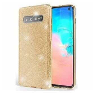 Samsung S10 Siliconen Glitter Hoesje Goud