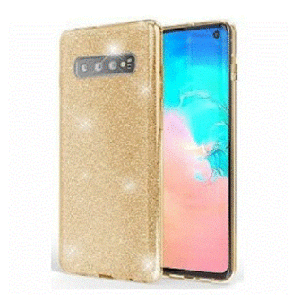 Samsung S10 Plus Siliconen Glitter Hoesje Goud