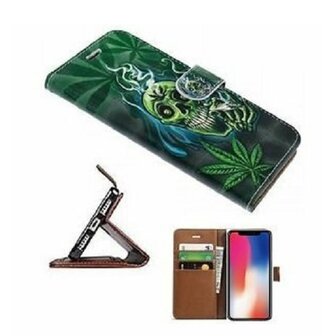 iPhone X Hoesje Met Pasjeshouder Bookcase Cannabis